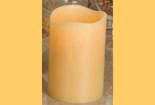 Honey Color, Vanilla Scent 3" x 8" Pillar with Timer